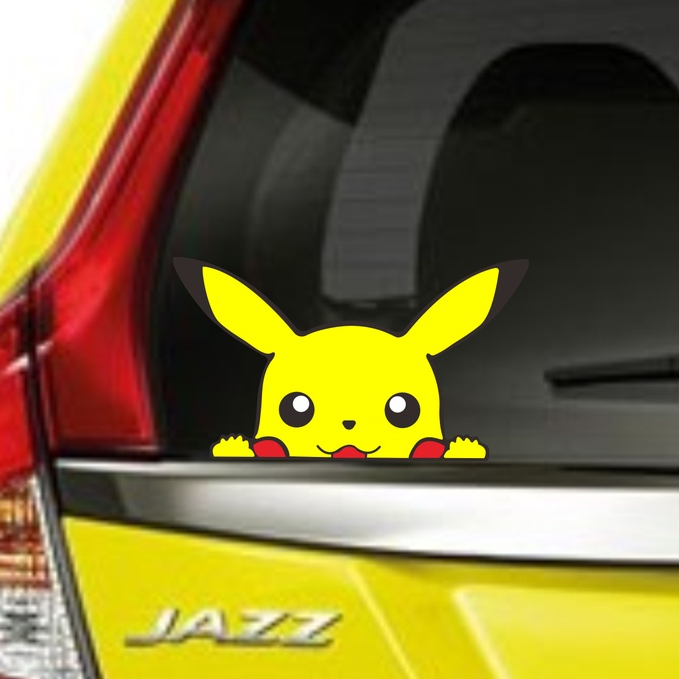 สติ๊กเกอร์ตัด Pikachu Peeking Pokemon Car Variation Sticker