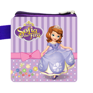 กระเป๋าสตางค์ กระเป๋าใส่เหรียญ ขนาดเล็ก ลาย Sofia The First สีม่วง สําหรับเด็ก