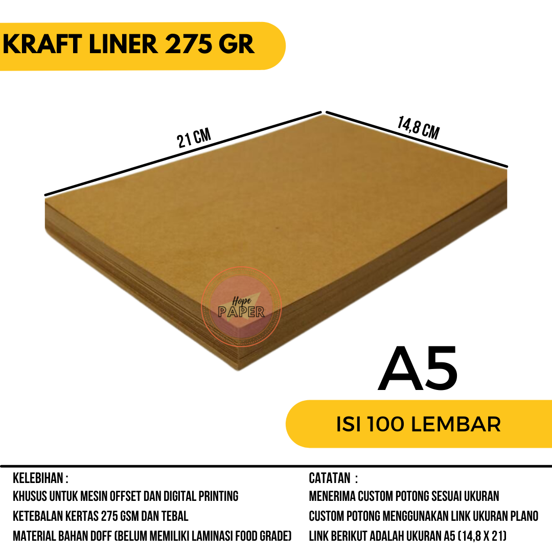 Samson Kraft 275 แกรม A5 บรรจุ 100 แผ่น / Samson Kraft Liner Paper หนา 275 แกรม