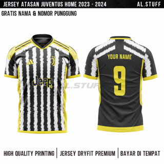 เสื้อกีฬาแขนสั้น ลายทีม Juventus Jersey Attach Your Name และ Back Number พรีเมี่ยม