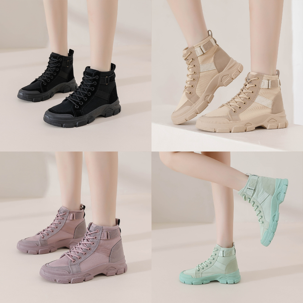 ใหม่ล่าสุด DOCTOR รองเท้านําเข้า - LIZZY BOOTH SHOES รองเท้าผ้าใบผู้หญิงนําเข้า MARGO BOOTH รองเท้า