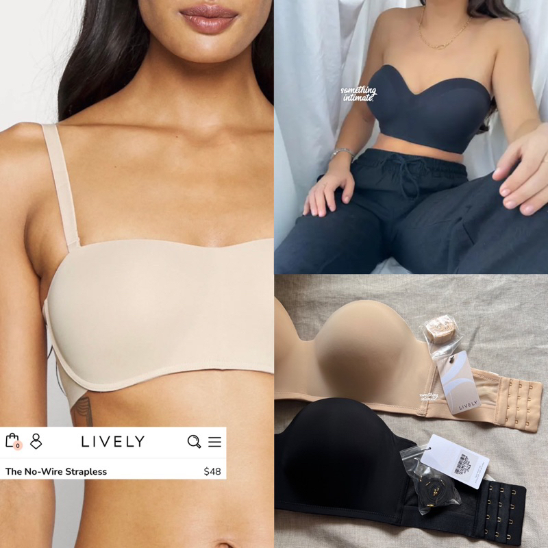LIVELY ไม่มีสาย PURE COMFORT ไร้สายไม่มีรอยต่อระเบียง Multiway Strapless Kemben Busty น้ําหนักเบา Br