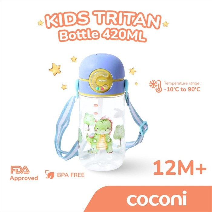 Coconi Kids Tritan ขวดนม 420 มล. | ขวดน้ําดื่ม พร้อมสายคล้อง สําหรับเด็ก ขนาด 420 มล.