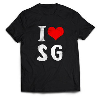 เสื้อยืด พิมพ์ลาย I LOVE SINGAPORE สําหรับผู้ชาย และผู้หญิง