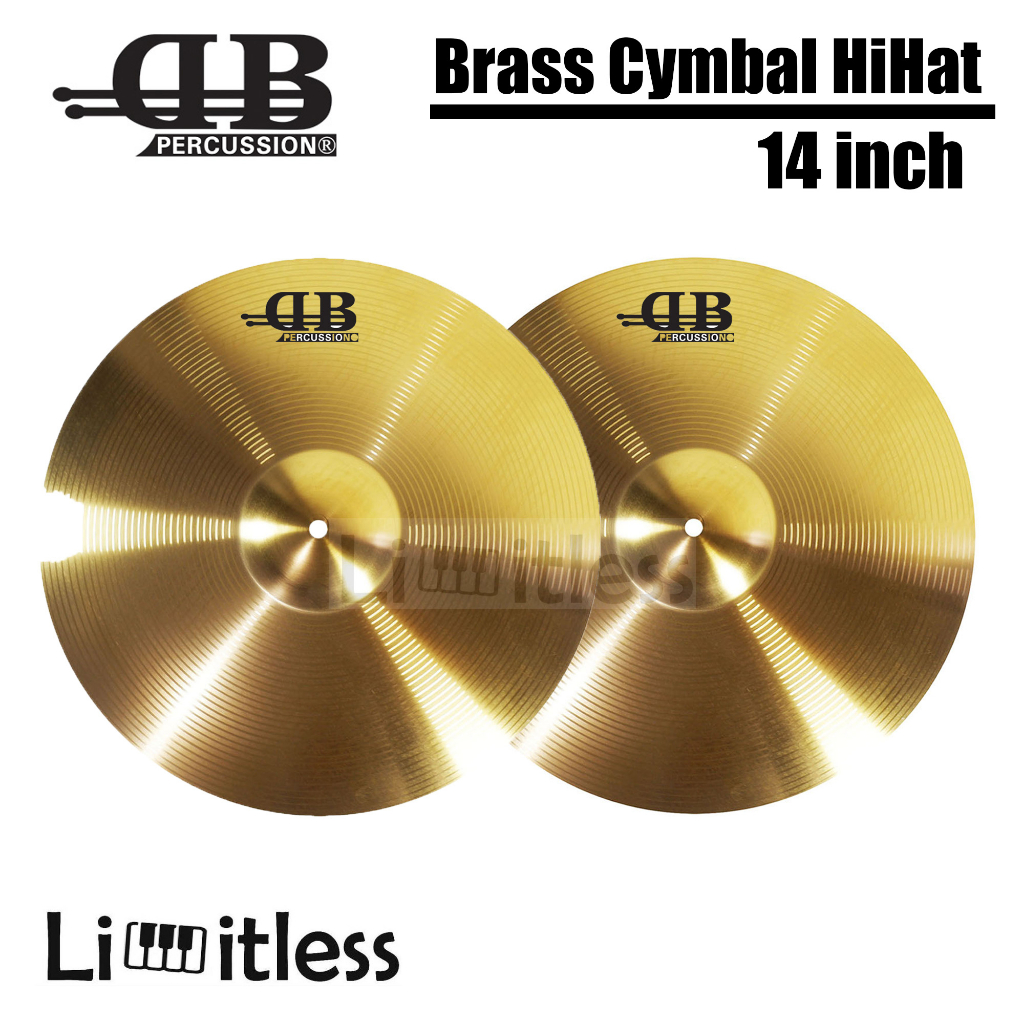 Cymbal HiHat 14 นิ้วทองเหลือง Hi Hat Cymbal Drum 14"