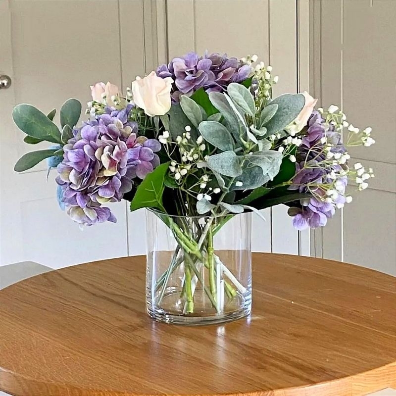 MHIMALIS CYLINDER แก้วดอกไม้ VASE / TALL BAMBOO KANARI VASE / กระจกใส VASE บ้าน DECORATION GUEST TAB