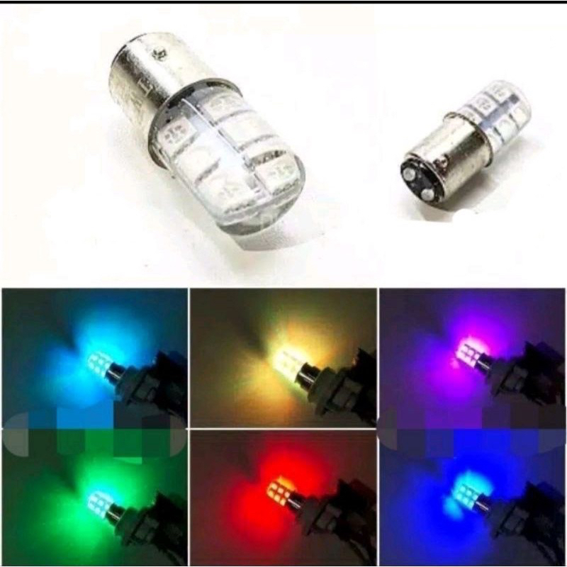 MATA Jelly ด้านหลัง LED ไฟหยุดเบรค 7 สี RGB 12 Jelly LED ด้านหลังหลอดไฟ 12 ตารถรถจักรยานยนต์ LED 12 