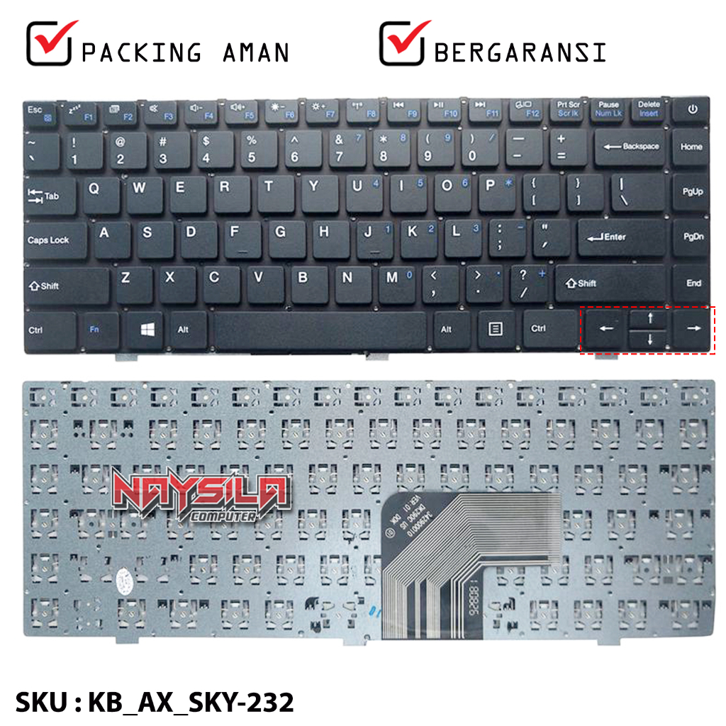 Axioo Zyrex Sky 232 / Zyrex Sky 232 Extreme Keyboard (ไม่เหมาะสําหรับ Zyrex Mini)