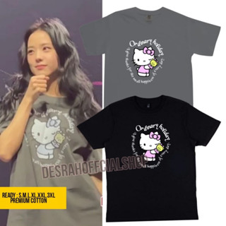 เสื้อยืด พิมพ์ลาย jisoo blackpink สไตล์เกาหลี HELL0 kittty