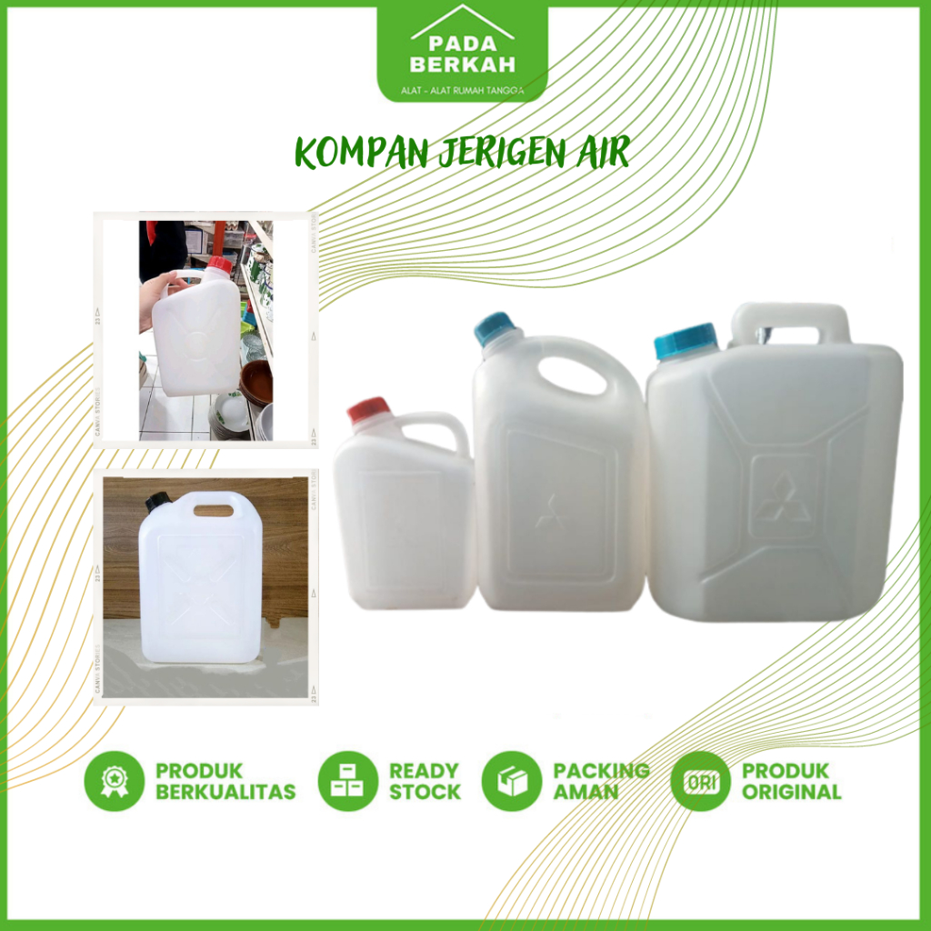 Kompan Jerry Can Empty Jerry Can สําหรับเก็บน้ําเบนซิน ขนาด 1 ลิตร 2 ลิตร 5 ลิตร และ 10 ลิตร