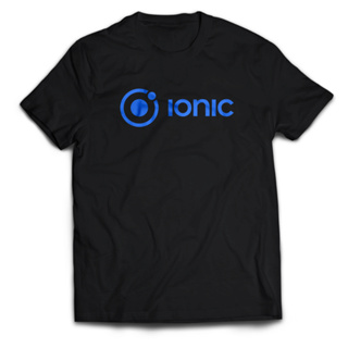 เสื้อยืด พิมพ์ลายโลโก้ IONIC โปรแกรมเมอร์ สําหรับผู้ชาย และผู้ใหญ่