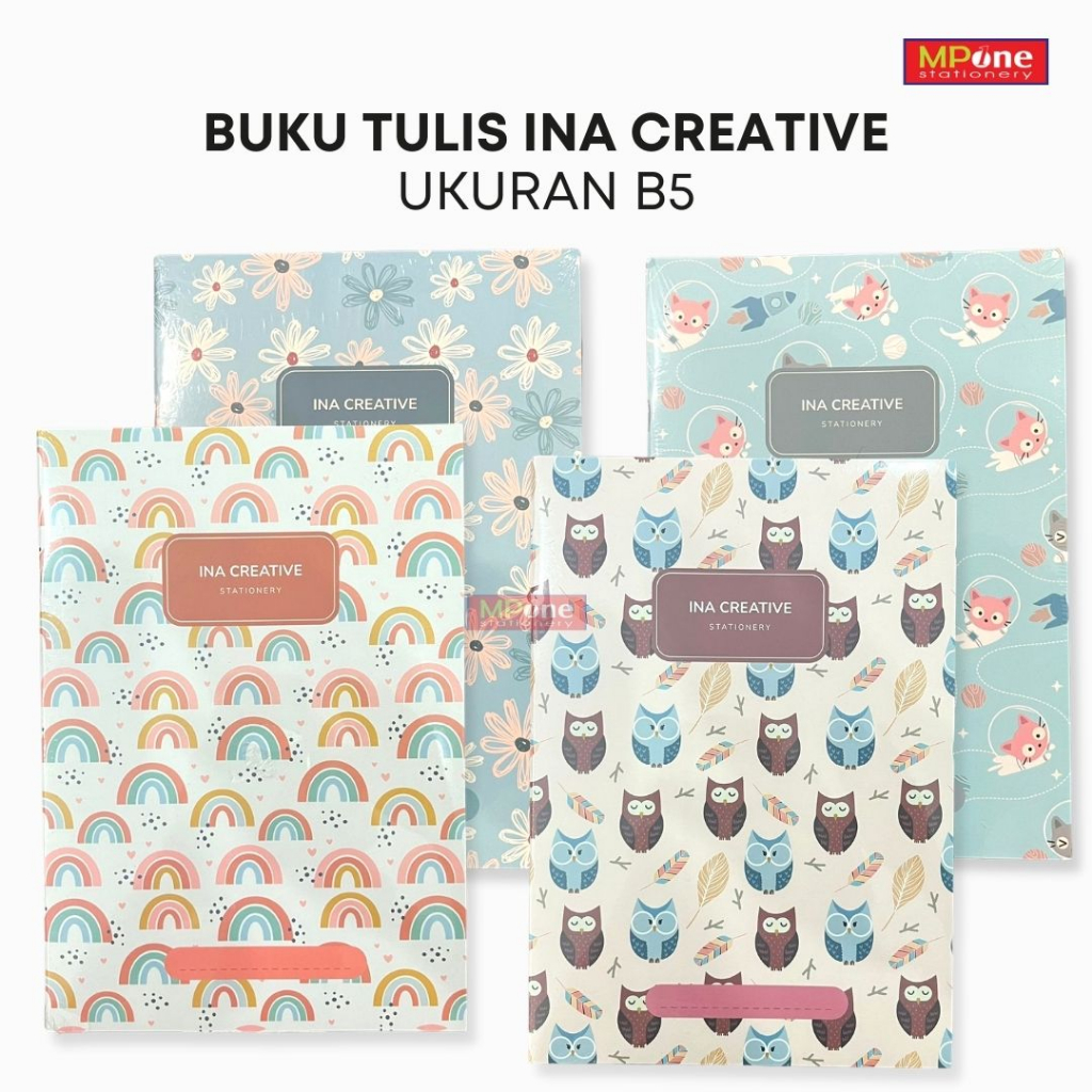(1 แพ็ค) B5 Ina Creative Notebook บรรจุ 5 ชิ้น / Ina Creative B5 Notebook 38 แผ่น / สมุดโน๊ตโรงเรียน