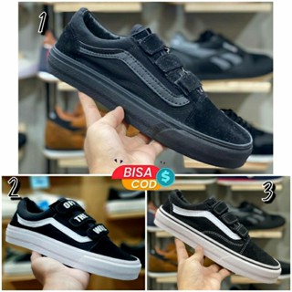 รองเท้าผ้าใบลําลอง รุ่น Vans Oldskool แบบไม่มีสาย มีกาวในตัว สีดํา สีขาว สําหรับผู้ชาย และผู้หญิง และนักเรียนมัธยมต้น