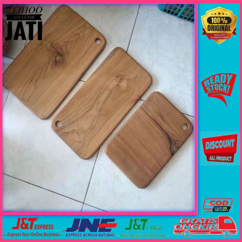 เขียงสี่เหลี่ยมไม้สัก 35x20x2ซม