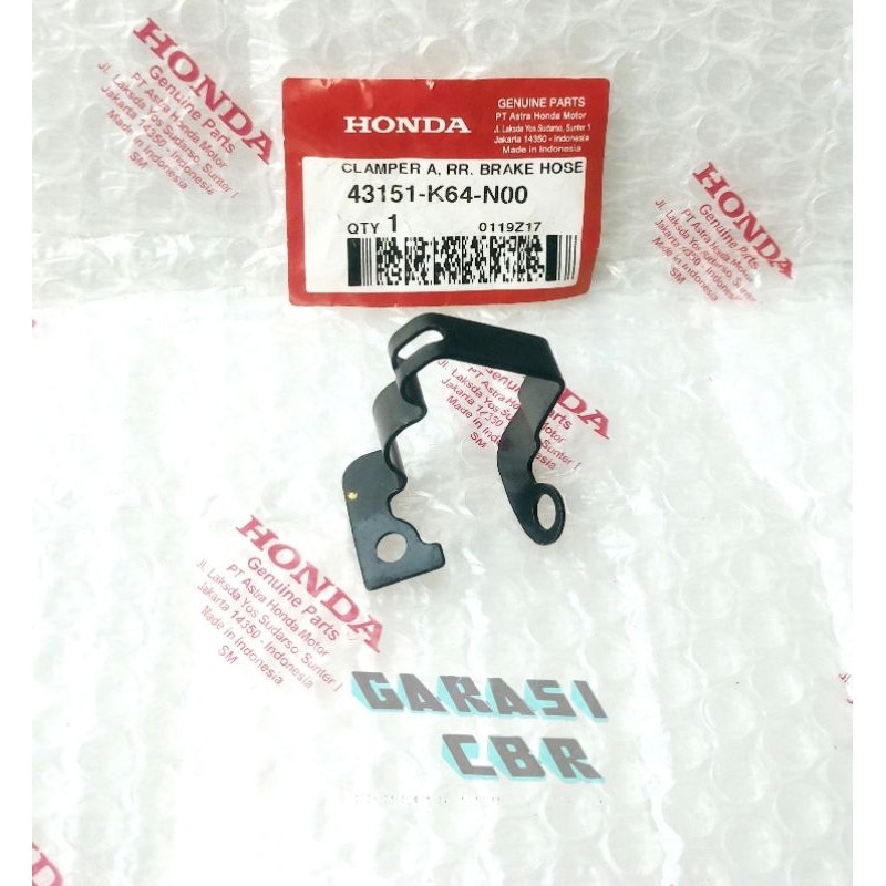 43151K64N00 - Clamper A ท่อเบรคหลัง Honda CBR 250RR K64J - CBR ขายึดสายเบรค