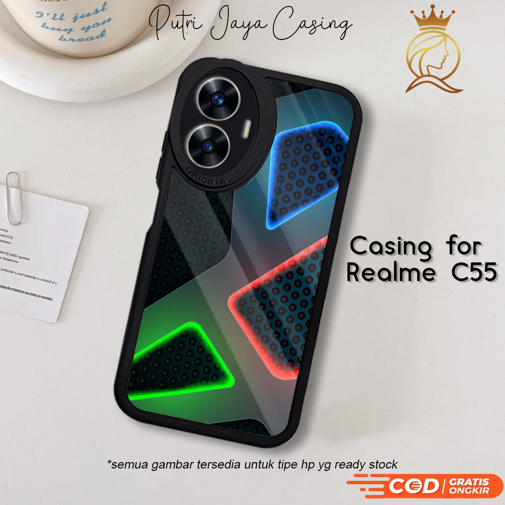 HP Realme C55 เคสโทรศัพท์ Realme C55 กรณี ABSTRACT CUBIC Motif 02 กรณีล่าสุด Cool น่ารักกรณีอะนิเมะก
