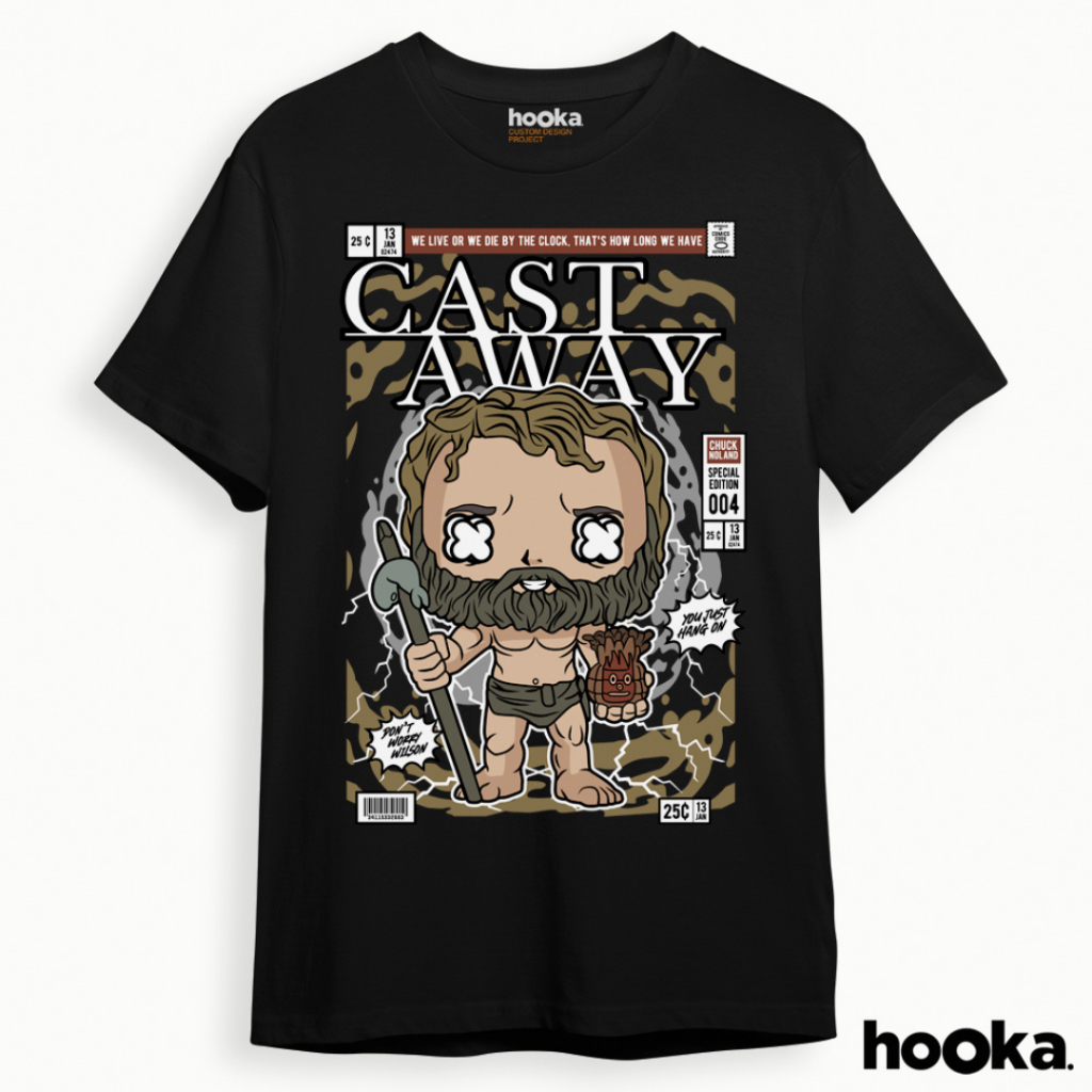 HOOKA Cast Away Tshirt Distro cotton24S
