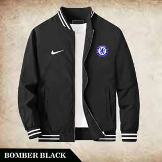 เสื้อแจ็กเก็ตเบสบอล เบสบอล Varsity โลโก้ chelsea สําหรับผู้ชาย