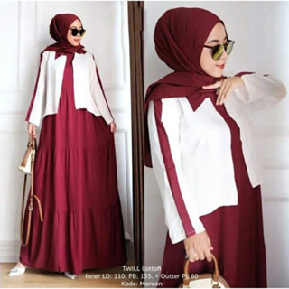 Gamis SUASTY SET DRESS BO M L XL XXL ชุดเดรส ผ้าฝ้ายเรยอน สไตล์เกาหลี สําหรับผู้หญิง