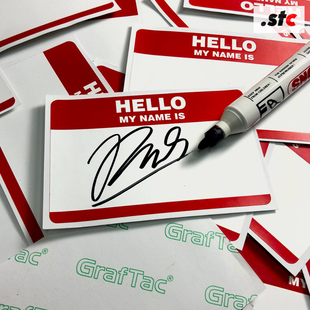 (18 แผ่น) Hello My Name is Plain Sticker สติ๊กเกอร์ลอกลาย สติ๊กเกอร์กราฟฟิตี้ สติ๊กเกอร์โยน Vandal