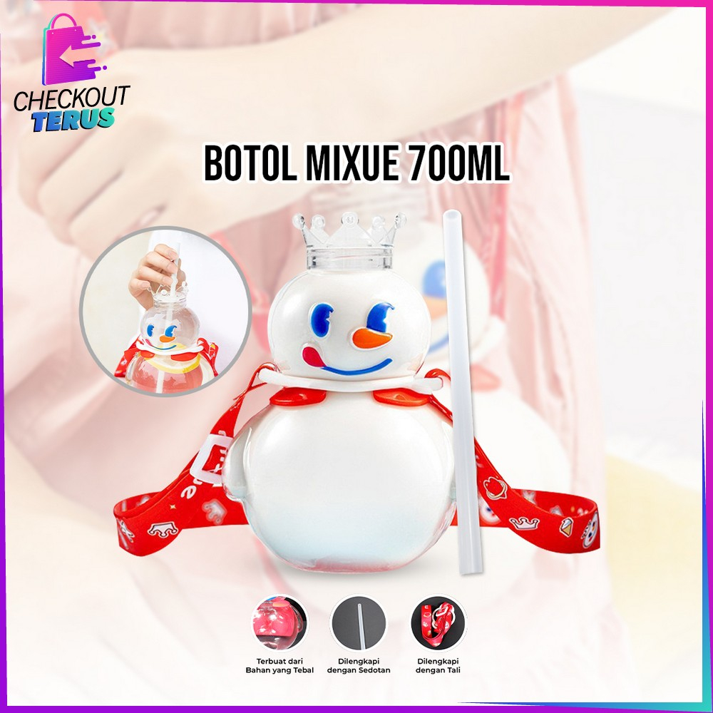 CT C889 ขวดดื่มสําหรับเด็ก Tumbler Mixue 700ML Snow King Character Motif พร้อมหลอดดูดเกรดอาหาร Mixue
