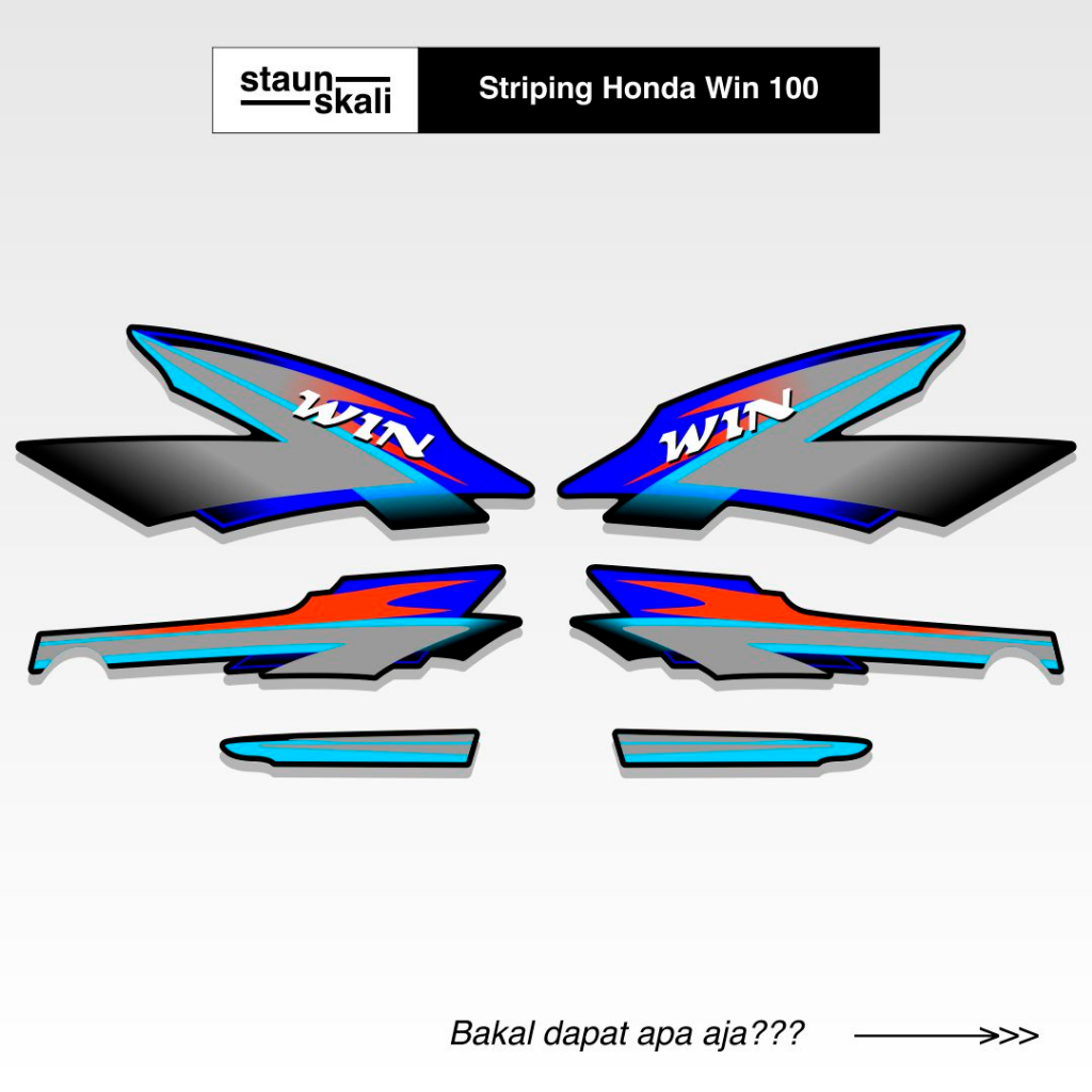 Honda Win 100 Striping Variations (33) Original Japan Service Japan Custom TS Semi Trail Trill New G