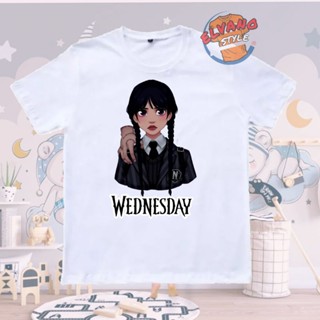 เสื้อยืด ลาย Scared Wednesday สําหรับเด็ก