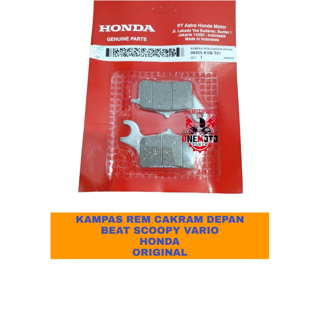 ผ้าเบรคหน้าสําหรับ BEAT SCOOPY VARIO HONDA ORIGINAL 06455-KVB-T01