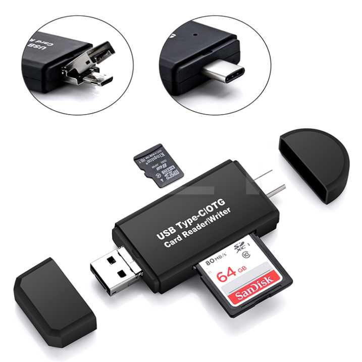 Xzt YC320 เครื่องอ่านการ์ดหน่วยความจํา OTG 2 In 1 USB Micro USB Type C เครื่องอ่านการ์ดหน่วยความจํา Micro SD