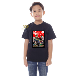 เสื้อยืด พิมพ์ลายวง RAGE OF YOUNG Music สําหรับเด็กอายุ 1-12 ปี