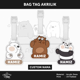 We Bare Bears - ป้ายชื่ออะคริลิค 3 มม. สําหรับแขวนกระเป๋าเดินทางเด็ก