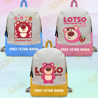 กระเป๋าเป้สะพายหลัง ลายการ์ตูนดิสนีย์ สตรอเบอร์รี่ ทอยสตอรี่ สําหรับเด็ก