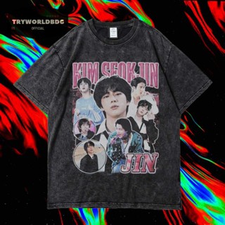 เสื้อยืด โอเวอร์ไซซ์ โอเวอร์ไซซ์ ลาย KIM SEOK JIN VINTAGE TEE