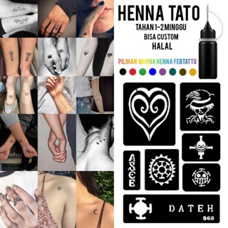 Henna Tattoo ONE PIECE เฮนน่าสัก ฮาลาล ติดทนนาน กําหนดเองได้ ชุดเฮน่า 10 มล. - S68