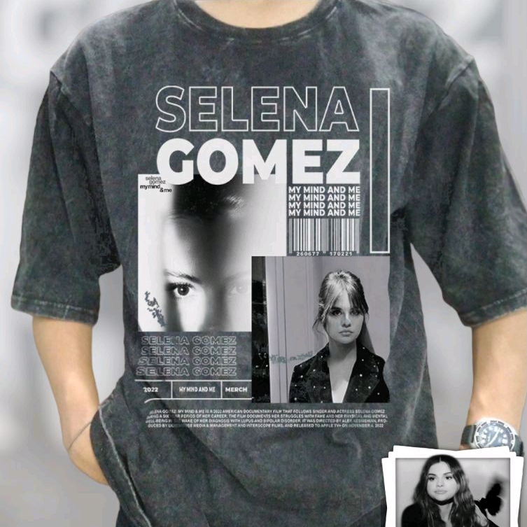 Selena Gomez Vintage Wash เสื้อยืด/Selena Gomez สไตล์วินเทจ Oversize เสื้อยืด/Selena Gomez เพลงเสื้อ