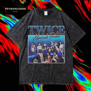 เสื้อยืด พิมพ์ลาย Tryworldbdg OFFICIAL "TWICE" | เสื้อเชิ้ต ซักได้ | หินล้าง | เสื้อยืด ขนาดใหญ่ | เสื้อยืด ลาย TWICE ALCOHOL FREE WASHING HOMAGE