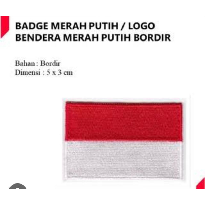 MERAH สีแดงขาว Bet ขนาด 5 x 3 ซม. ... ป้ายปัก ....