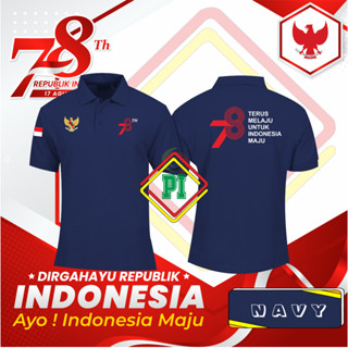 เสื้อยืดโปโล แขนสั้น พิมพ์ลายครบรอบ 78 ปี INDONESIA August 17th Of INDONESIA ครบรอบ 78 ปี สําหรับ INDONESIA 5.1