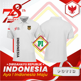 เสื้อยืดโปโล คอปก ลายครบรอบ 78 ปี INDONESIA MERDEKA ครบรอบ 6 ปี