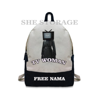 Tas RANSEL ANAK ANAK TAS SEKOLAH ANAK TV WOMAN/TV WOMEN/NEW Character TV MAN SKIBIDI TOILET - พิมพ์ลาย NAMA ฟรี