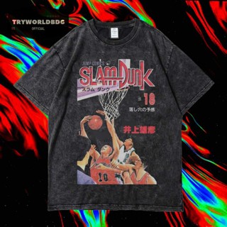 เสื้อยืด พิมพ์ลาย Tryworldbdg OFFICIAL "SLAMDUNK" | เสื้อเชิ้ต ซักได้ | หินล้าง | เสื้อยืด ขนาดใหญ่ | เสื้อยืด พิมพ์ลายการ์ตูน Slamdunk JUMP COMICS WASHING VINTAGE