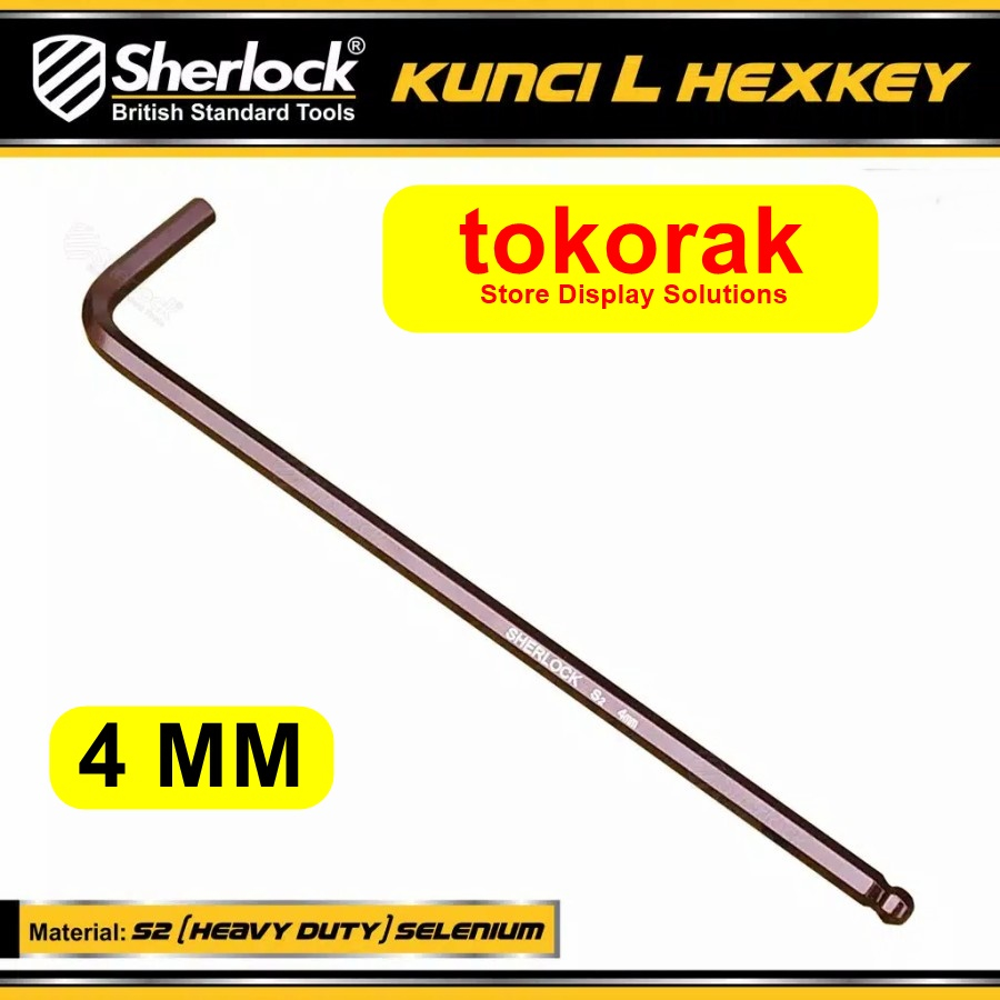 4MM HEAVY DUTY SHERLOCK HEX KEY - BALL POINT L KEY