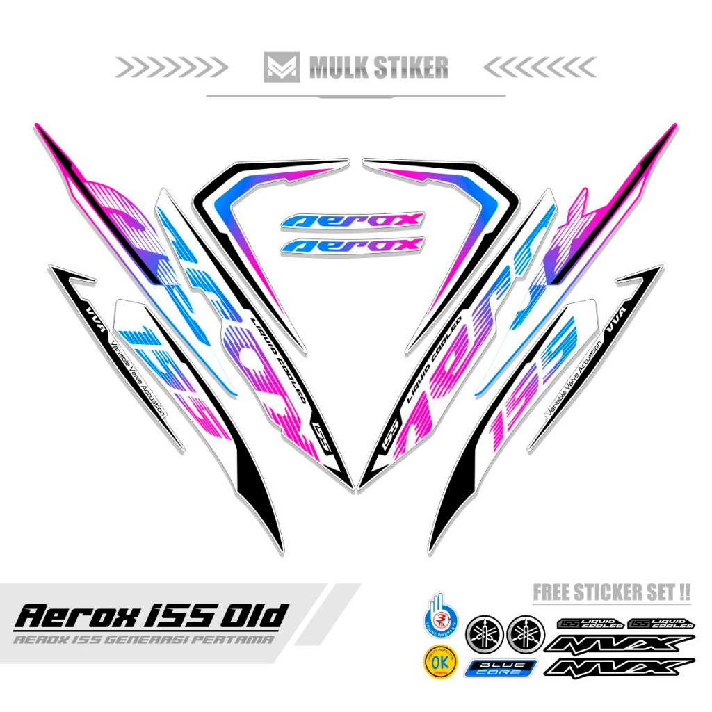 Striping AEROX LAMA 155 MOTIF 8 / สติ๊กเกอร์ AEROX OLD 155 VVA / สติ๊กเกอร์ AEROX 155 VVA UNIK / สติ