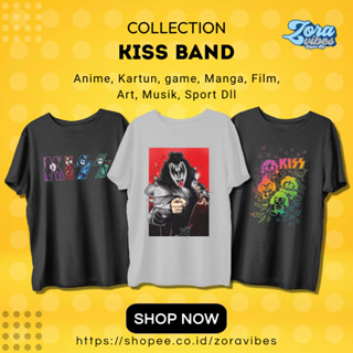 Kiss - เสื้อยืดท็อปส์ พิมพ์ลายวง BAND