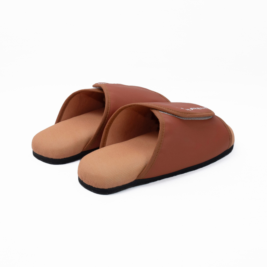 Hazely - รองเท้าแตะเพื่อสุขภาพเบาหวาน Super Soft Velcro Slop - Brick Brown
