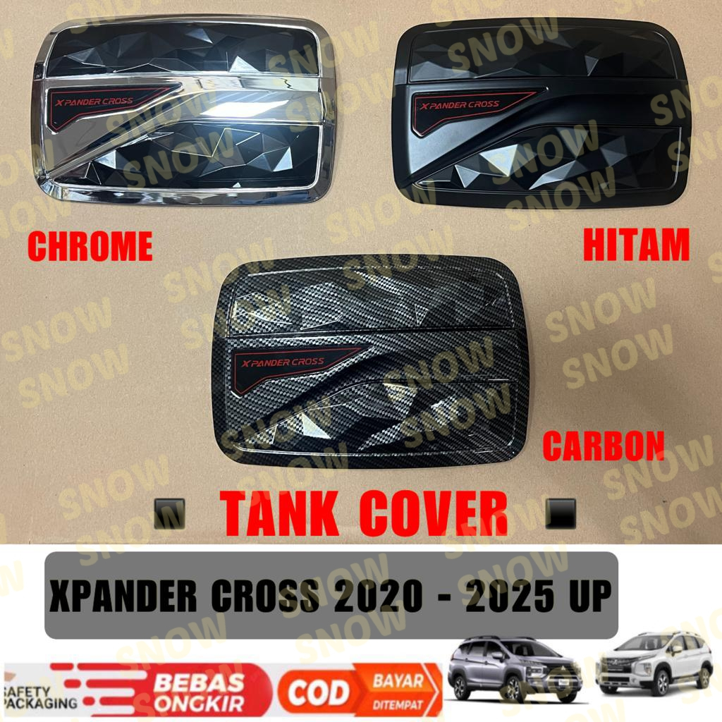 Hitam ฝาครอบถัง Xpander Cross 2020 2023 2024 Diamond Chrome Black Carbon Glossy