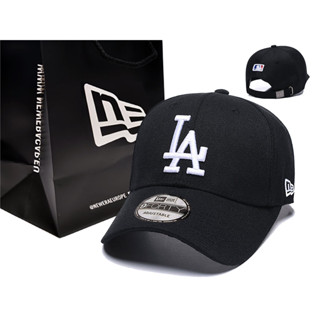 หมวกเบสบอล ปักลาย LA Los Angeles Dodgers สีดํา สีขาว สําหรับผู้ชาย และผู้หญิง