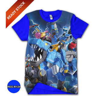 เสื้อยืด ลายการ์ตูน Mini Force Blue 3D สําหรับเด็ก ผู้ใหญ่ REG-R124