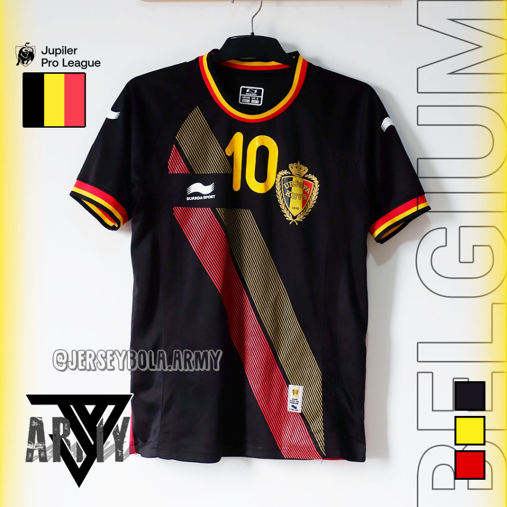 2014 BELGIUM BELGIUM NATIONAL TEAM FOOTBALL JERSEY AWAY KIT ORIGINAL + NNS HAZARD