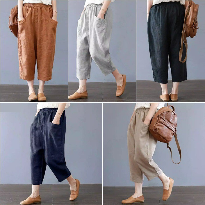 Arsyy.id - JASMINE Baggy Pants - Culote Buggy Pants - 7/8 Crop Pants - กางเกงผู้หญิงล่าสุด - กางเกงค